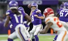Vikings quarterback Kirk Cousins could be looking for receiver K.J. Osborn (17) more with Justin Jefferson out for at least four games. 