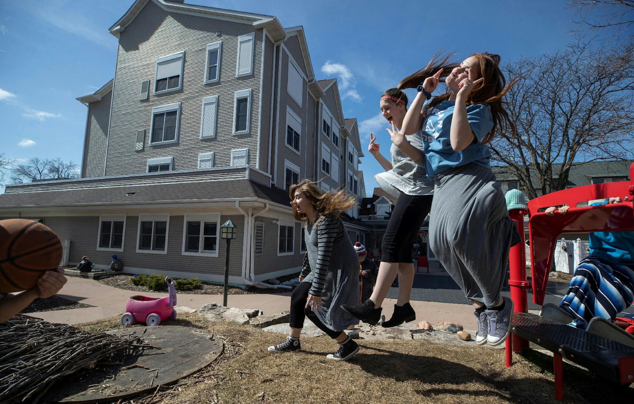 Patients and siblings of patients let loose at recess at Ronald McDonald House K-12 school in Minneapolis.