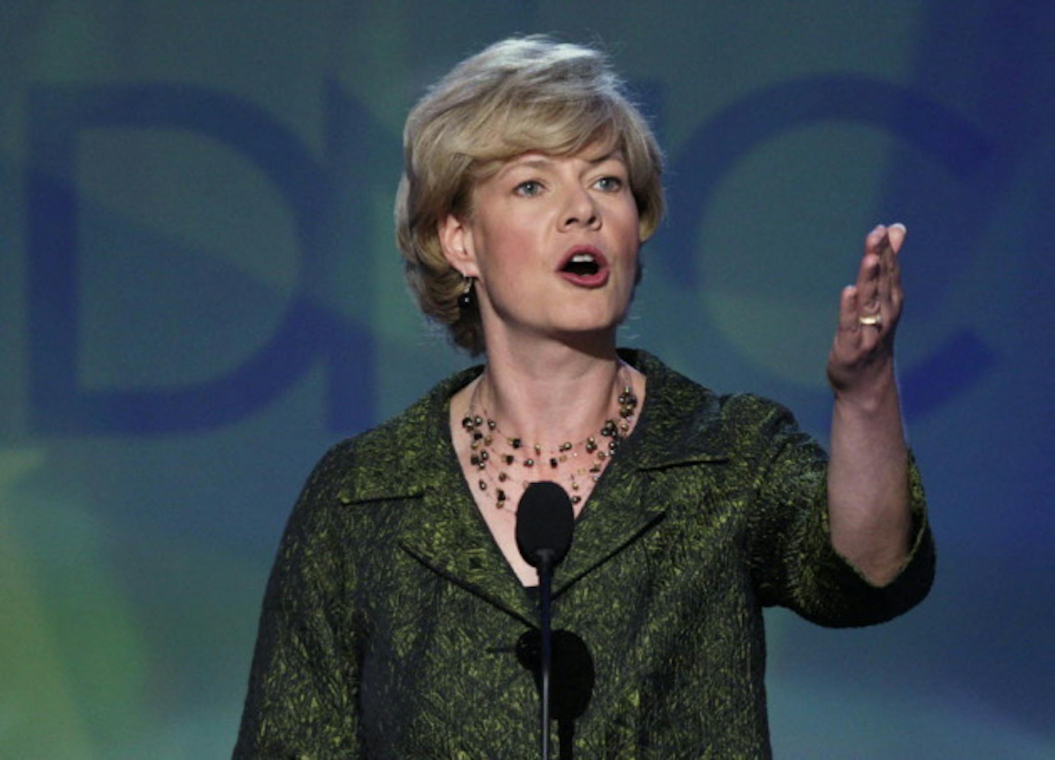 Baldwin addressing the 2012 Democratic National Convention