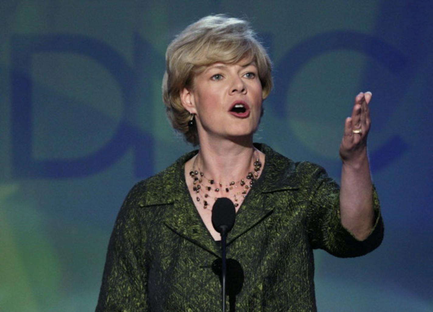 Baldwin addressing the 2012 Democratic National Convention