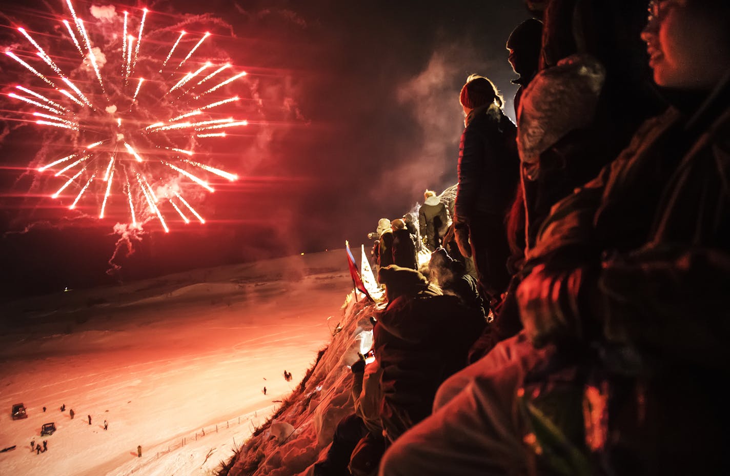 A fight since 2016: On New Year's Eve, water protectors brought Native American themed flags up to the top of Turtle Island, a sacred location where Standing Rock members are buried. The activists camped nearby in winter, hoping to stop drilling permits for the Dakota Access pipeline.