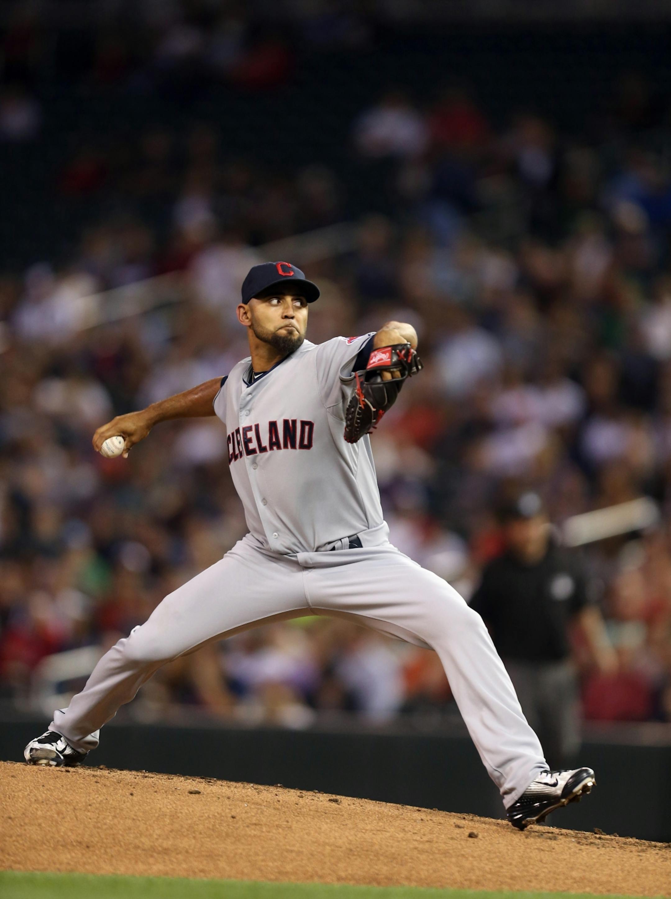 Cleveland Indians starting pitcher Danny Salazar (31) in the first inning at Target Field Tuesday September 22, 2015 in Minneapolis, MN.