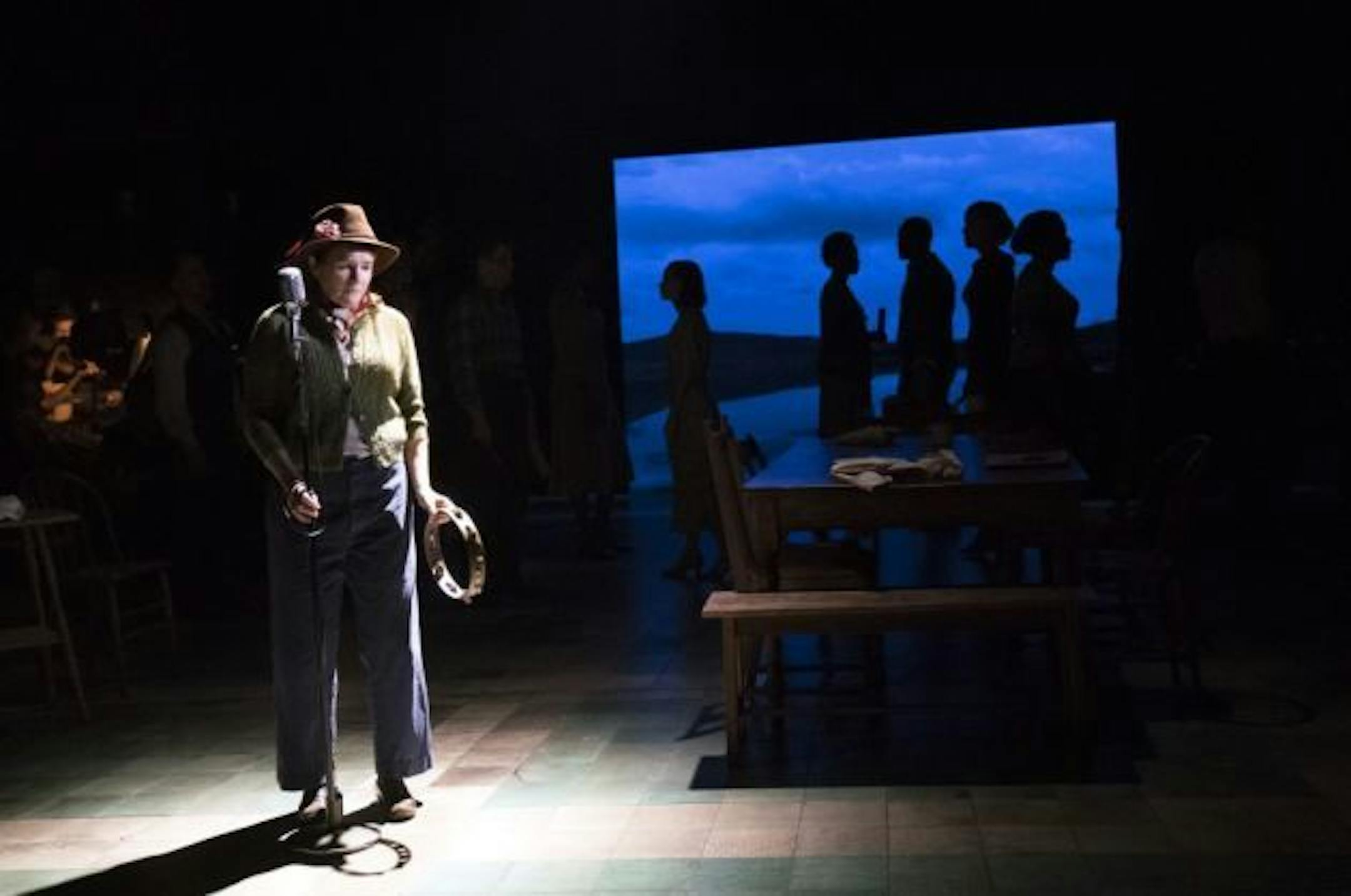 Mare Winningham performs Bob Dylan's "Like a Rolling Stone" during "Girl From the North Country," in New York, Sept. 21, 2018. The musical melodrama merges the talents of Dylan and Irish playwright Conor McPherson. (Sara Krulwich/The New York Times)