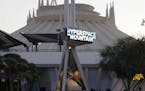 Exterior view of the updated Hyperspace Mountain at Disneyland during the media preview of Star Wars Season of The Force on Nov. 12, 2015 in Anaheim, 