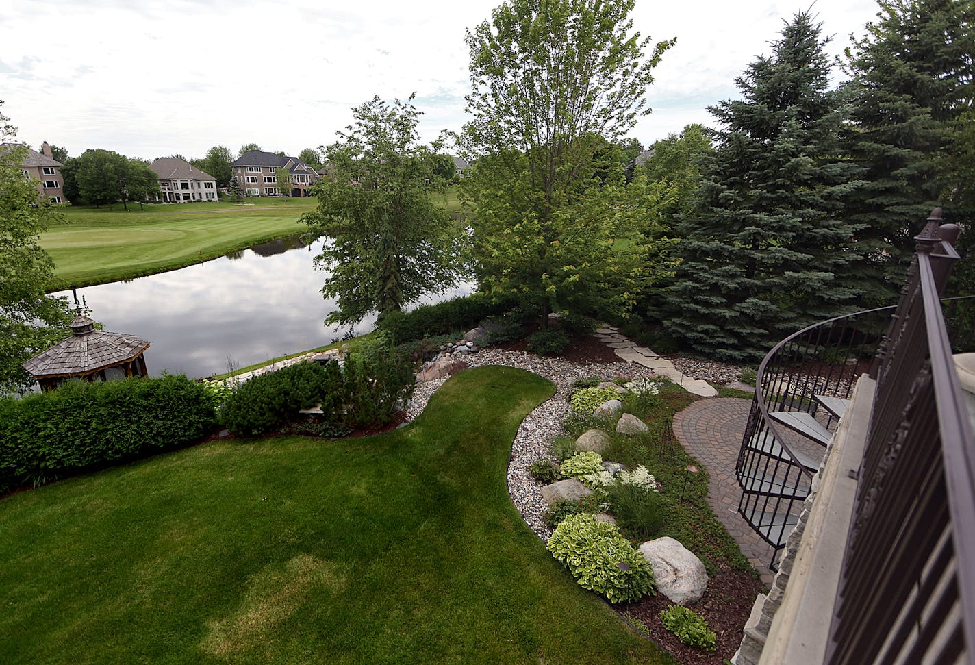 Among the homes for sale at the Bearpath gated community is a $1.9 million, one story, 8,228 square foot home built in 1999. The home features a beautiful view of the golf course. ] JIM GEHRZ &#xef; james.gehrz@startribune.com / Minneapolis, MN / June 24, 2015 / 2:30 PM &#xf1; BACKGROUND INFORMATION: Just over two decades ago, the first gated community opened in Eden Prairie called Bearpath, with experts predicting that the exclusive mansions walled off with a gate and a guardhouse would signal