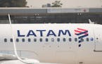 Calama, Chile - February 5, 2018: Passenger plane parking, from Latam Airlines. On Calama airport.
