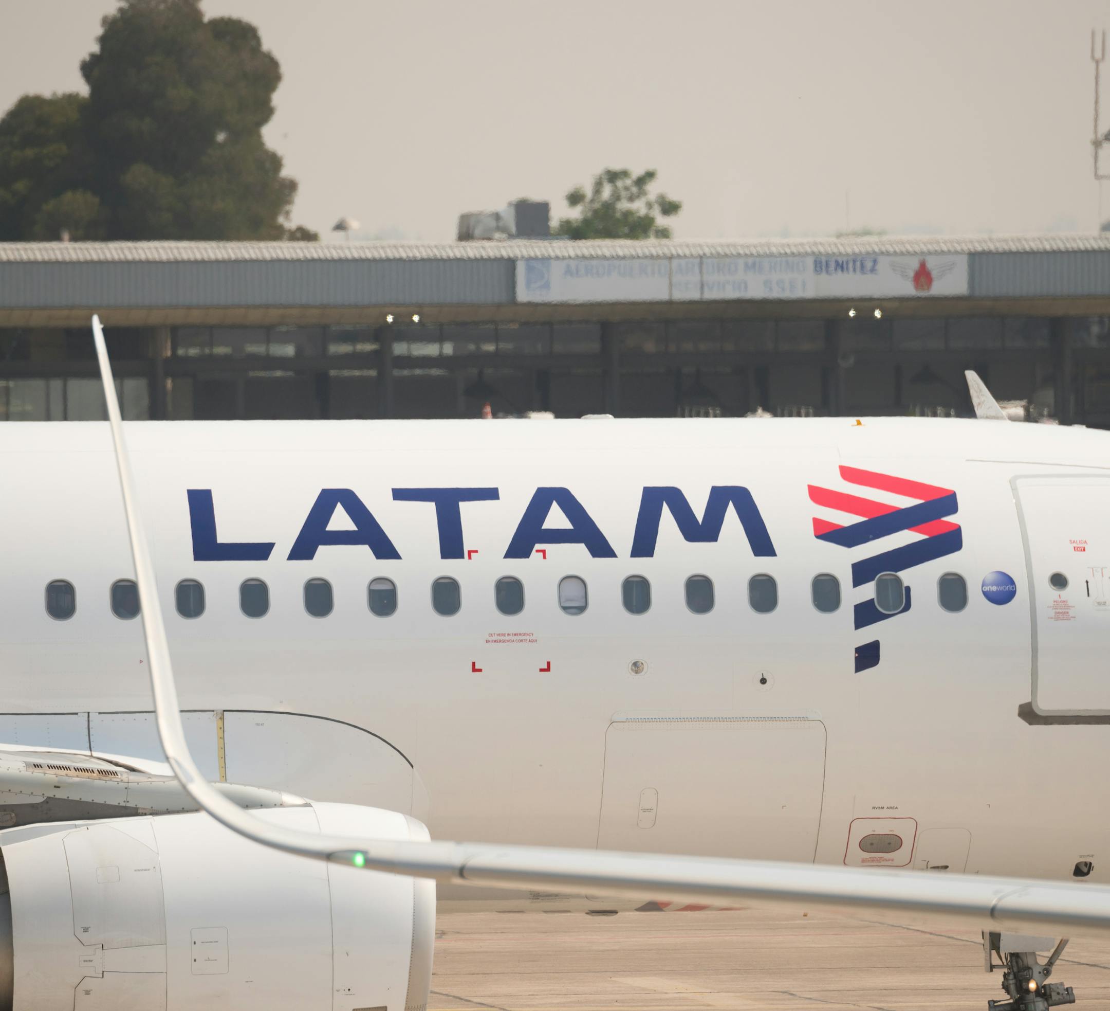 Calama, Chile - February 5, 2018: Passenger plane parking, from Latam Airlines. On Calama airport.