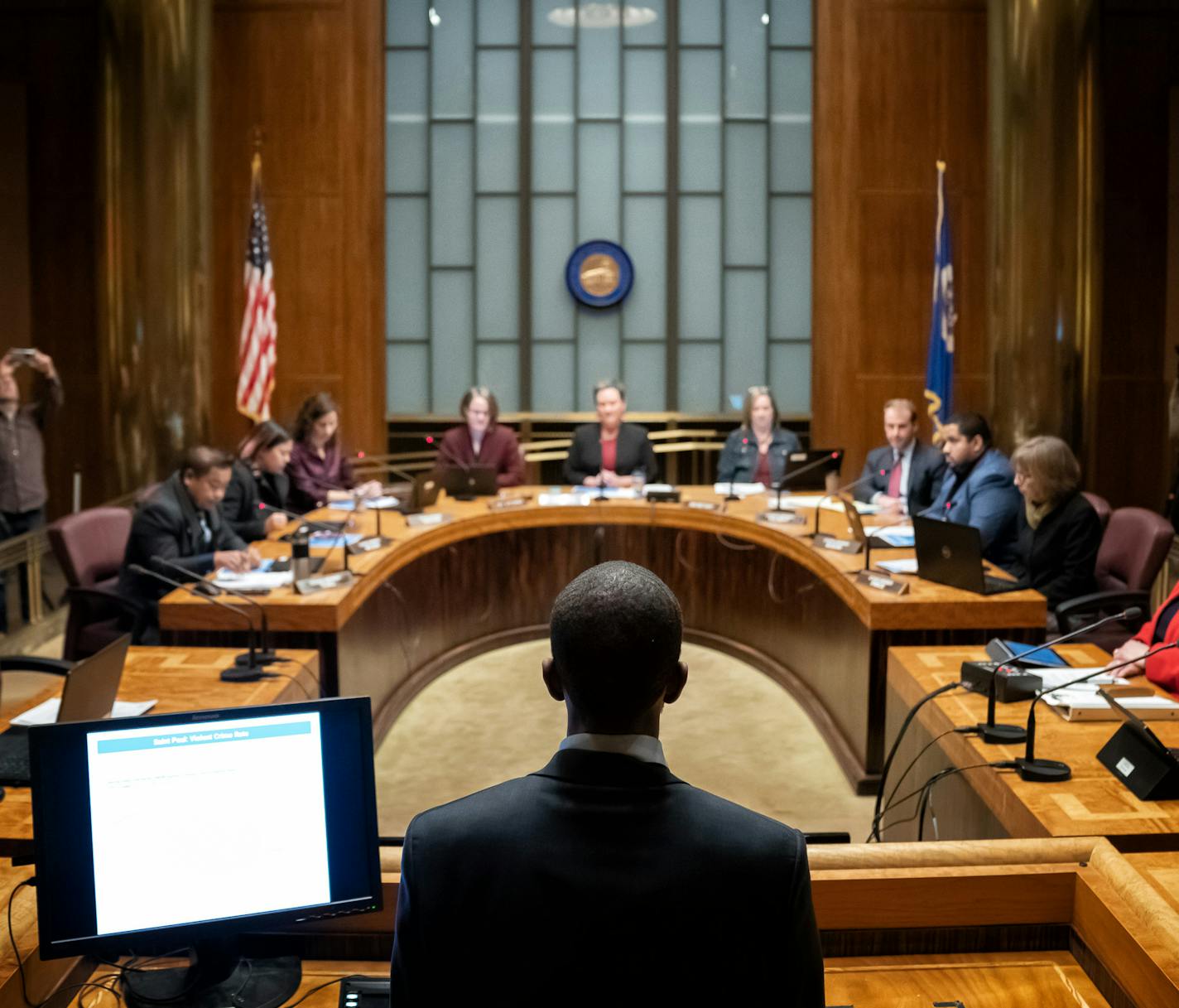 St Paul Mayor Melvin Carter began to present a $1.5 million supplemental public safety budget proposal to the City Council on Wednesday afternoon. ] GLEN STUBBE &#x2022; glen.stubbe@startribune.com Wednesday, November 20, 2019