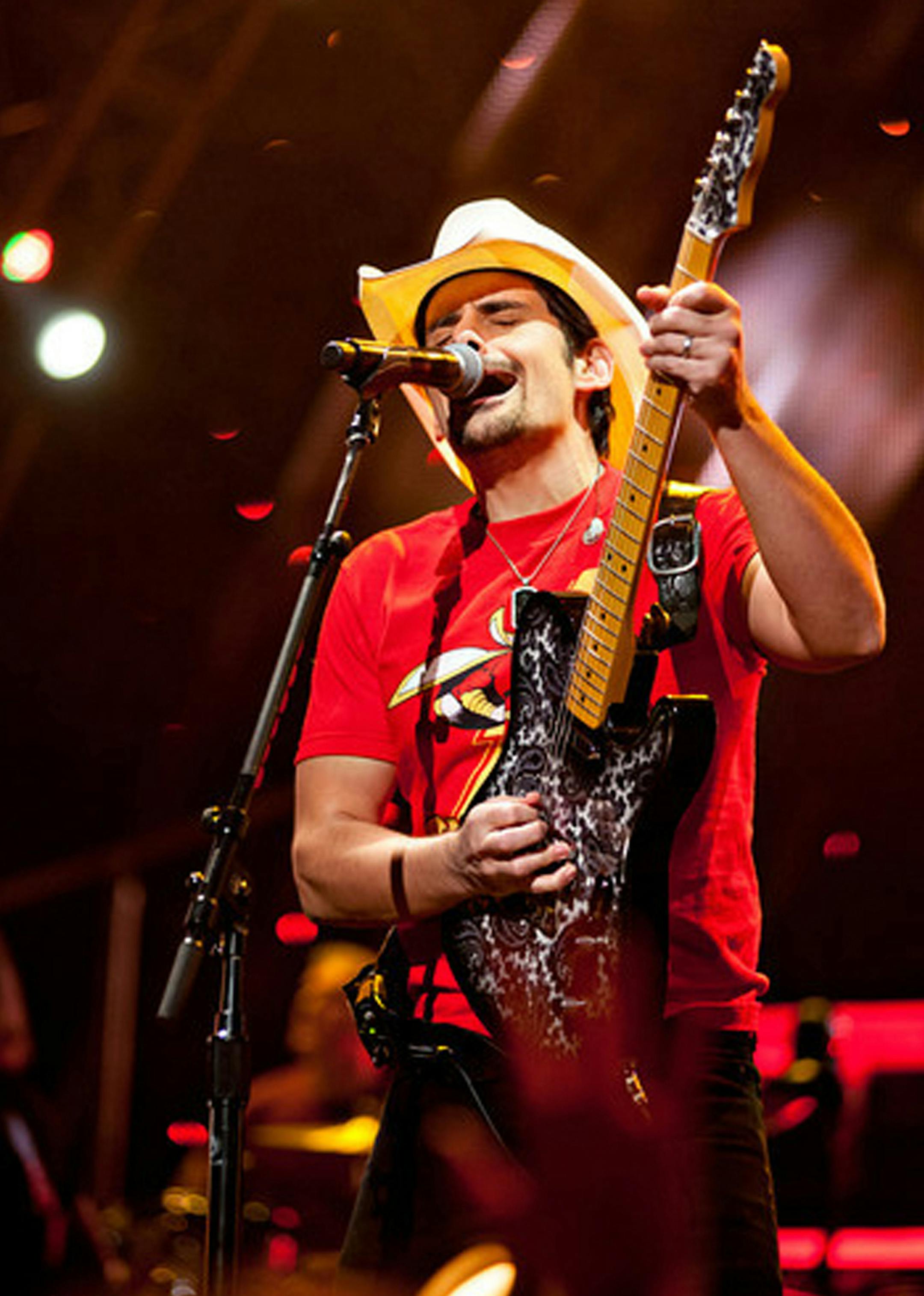 Brad Paisley performs at the Xcel Energy Center in St. Paul, MN on Nov. 16, 2013. Photo by Leslie Plesser.