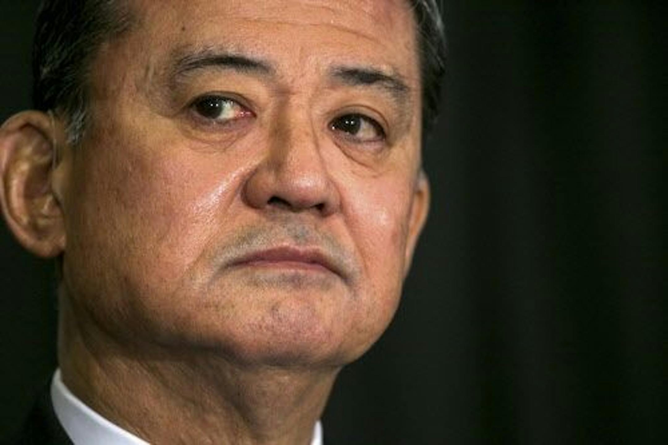 Secretary of Veterans Affairs Eric Shinseki while speaking before the National Coalition for Homeless Veterans in Washington, May 30, 2014