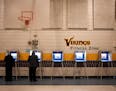 Voters filled out their ballots in the gym of Maxfield Elementary School in St. Paul's ward one. ] AARON LAVINSKY &#xef; aaron.lavinsky@startribune.co