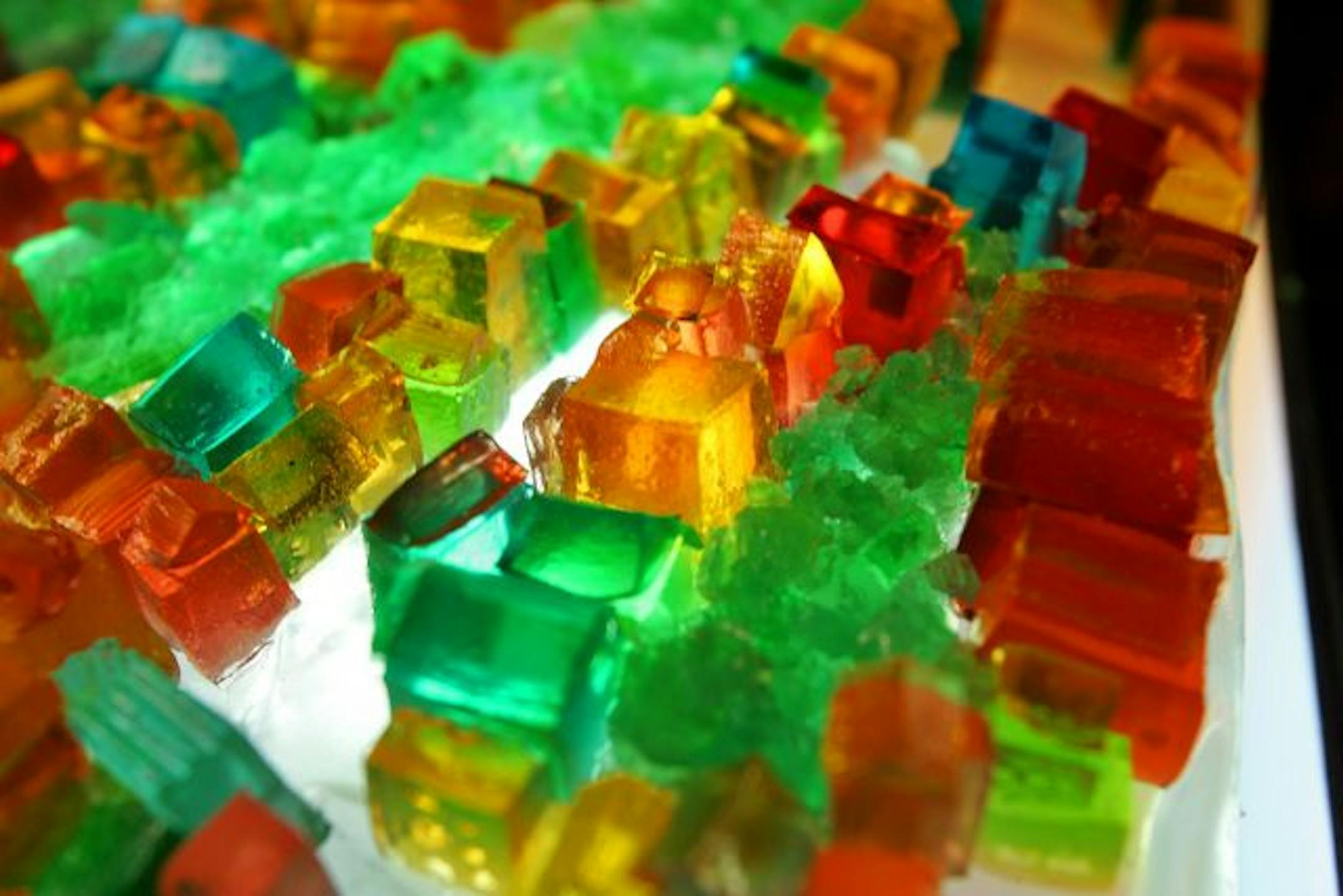FILE -- A view of a San Francisco neighborhood sculpted out of Jell-O, in San Francisco, Feb. 3, 2006. The federal government will ask a panel of experts this week whether foods like Jell-O, Froot Loops cereal and Minute Maid Lemonade should carry warnings that the bright artificial colorings in them worsen behavior problems like hyperactivity in some children.