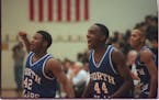Khalid El-Amin (42) led North High to three consecutive state titles before going on to star at the University of Connecticut. The player on the right