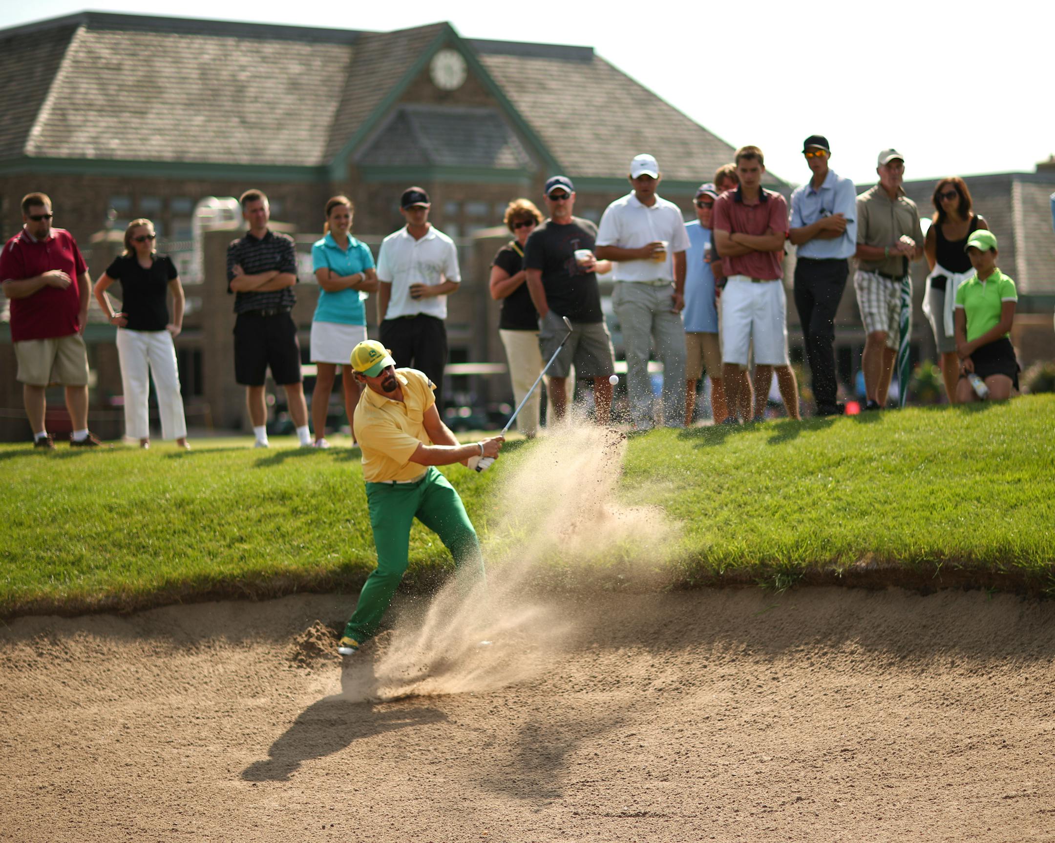 The Minnesota State Open ended with a three way tie after 54 holes at Edinburgh USA Golf Club last July. Clayton Rask hit out of the bunker during the playoff. He's playing this week in the US Open at Pinehurst No. 2.