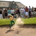 The Minnesota State Open ended with a three way tie after 54 holes at Edinburgh USA Golf Club last July. Clayton Rask hit out of the bunker during the