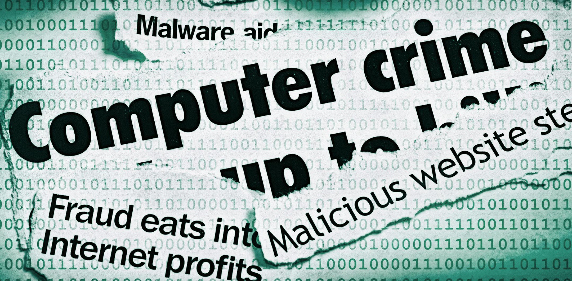 istock
A stack of newspaper cuttings and headlines all concerned with computer-related crime on a background of binary code.