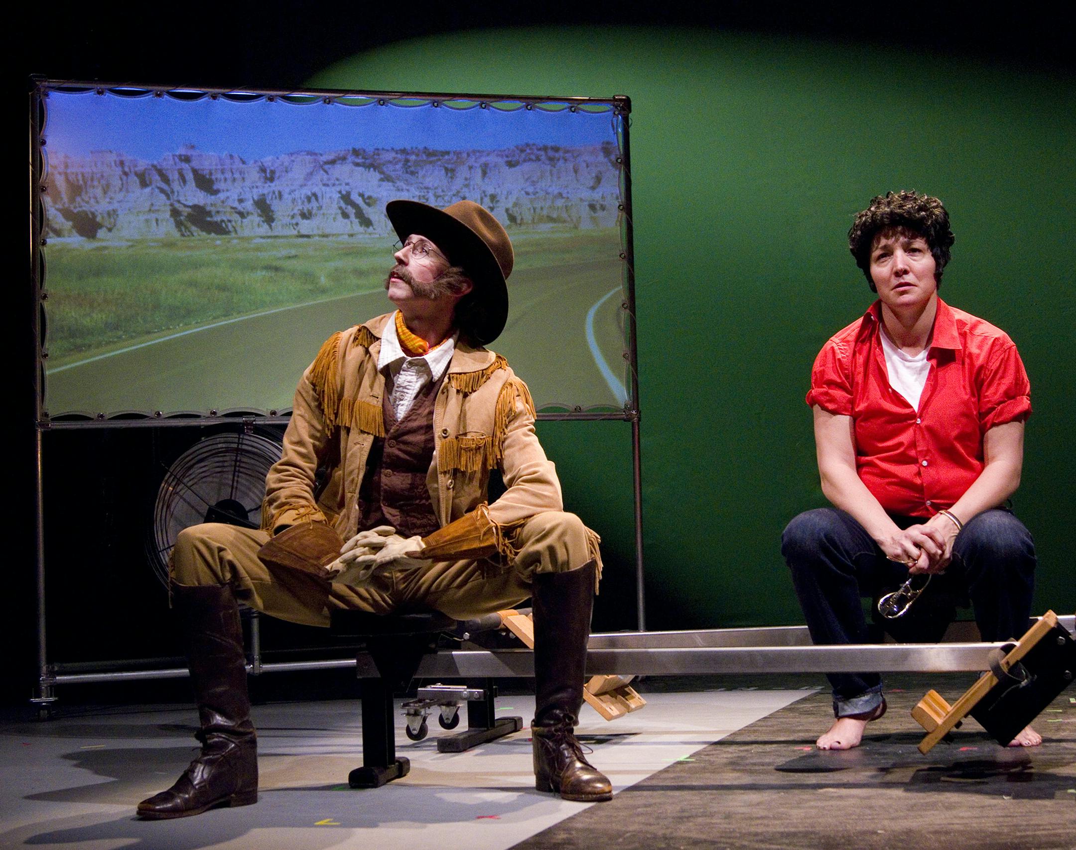 Provided by Walker Art Center ìRoosevElvis,î the teamís hallucinatory work about a battle between the spirits of Elvis and Teddy Roosevelt