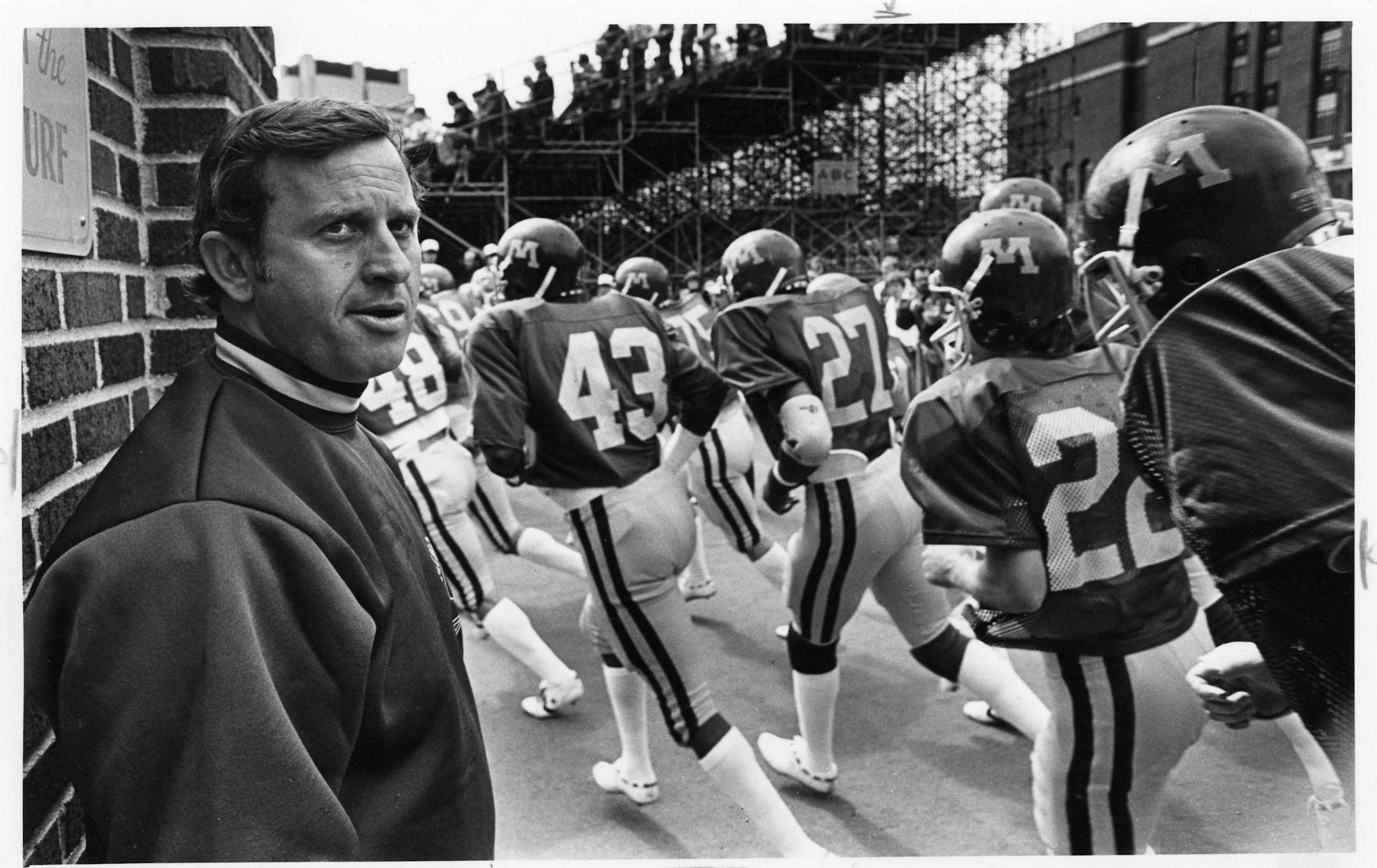 Gophers football coach Joe Salem, Oct. 1979