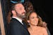 Ben Affleck, left, and Jennifer Lopez attend Amazon's "This is Me... Now: A Love Story" premiere at the Dolby Theatre in Los Angeles on Feb. 13, 2024.