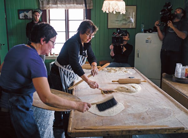 Magnus Nilsson's aunt and mother were photographed while making flatbread for a documentary on the Swedish chef.