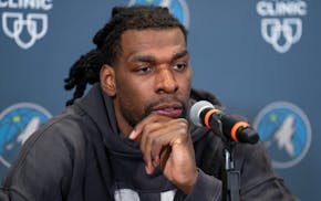 Naz Reid talked to members of the press on Thursday at Mayo Clinic Courts, the Timberwolves' practice facility.