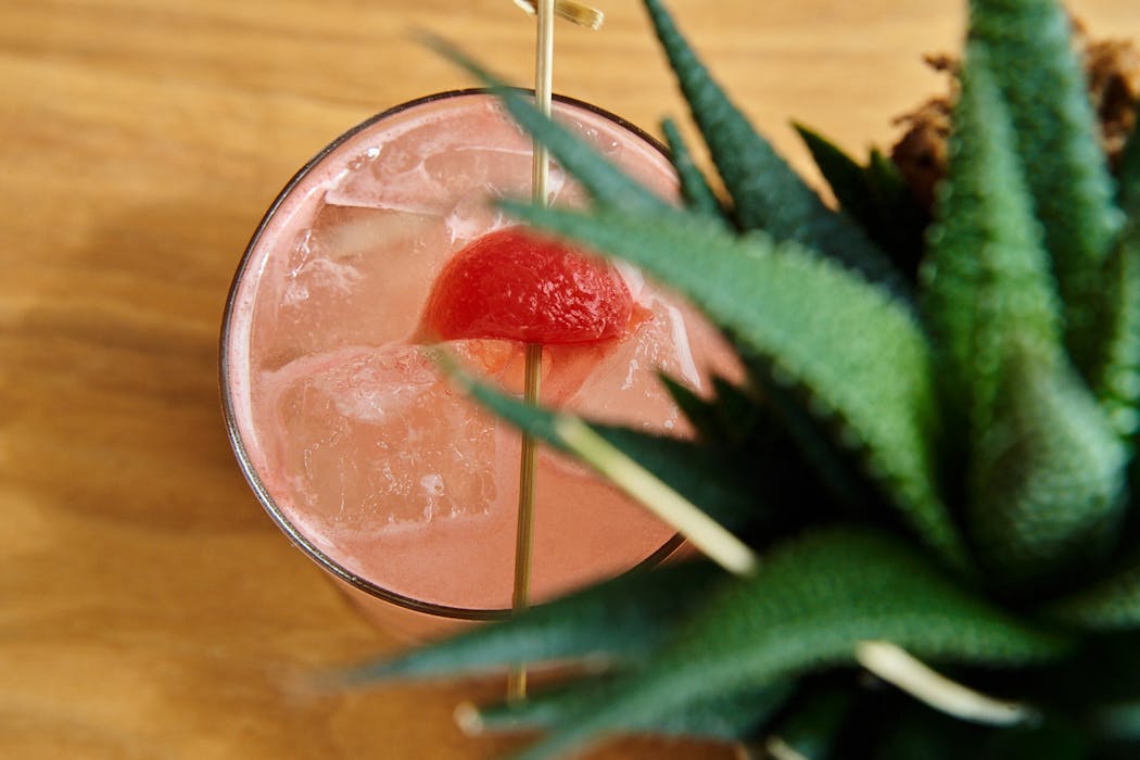 A watermelon cocktail at Travail, from new bar director Roger Landes. 