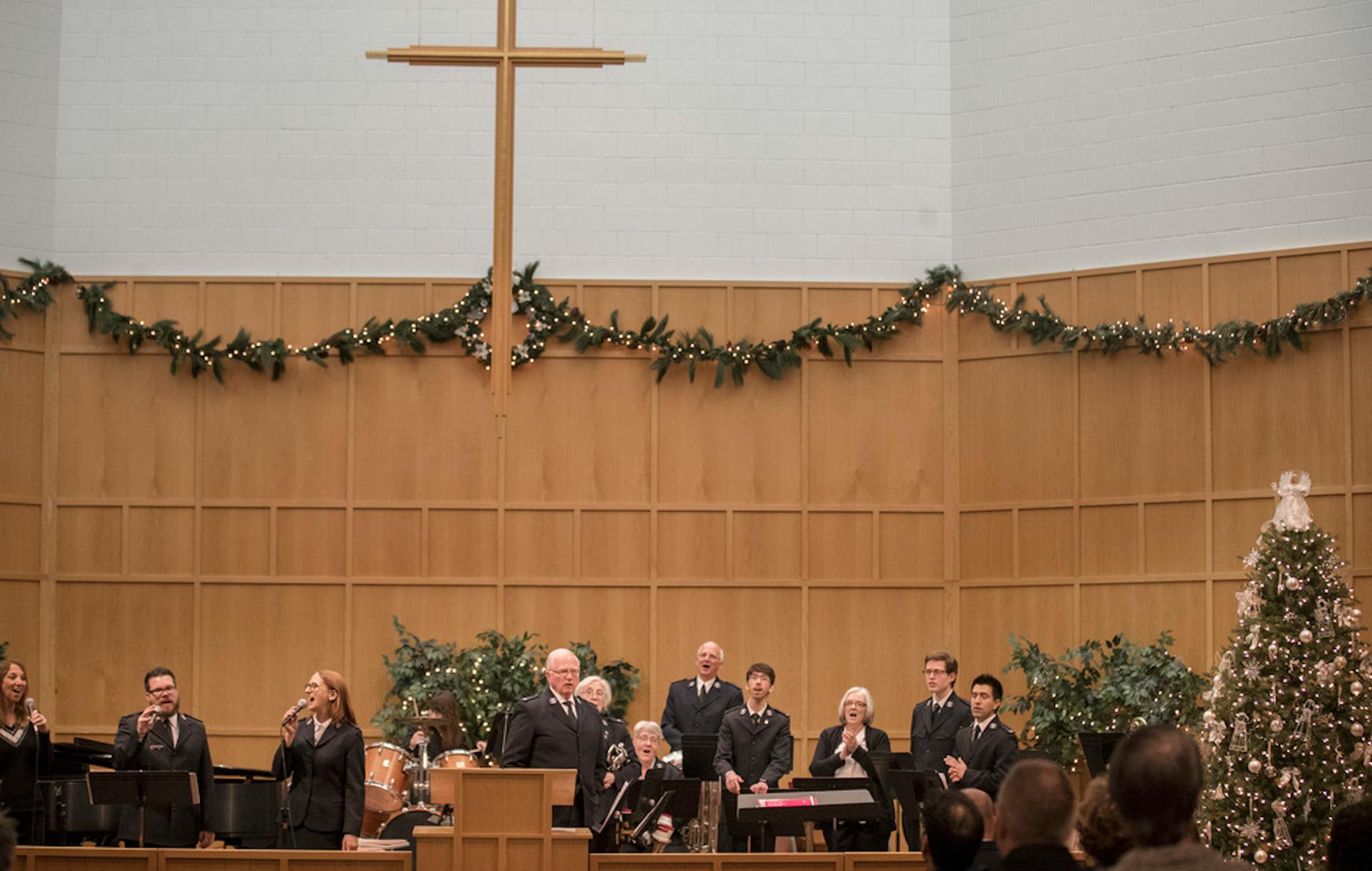 Members of the church sang during worship services at the Salvation Army Center in Maplewood in December 2017. Food, housing, emergency assistance and other social service programs at the center at 2080 Woodlyn Ave. will continue.
