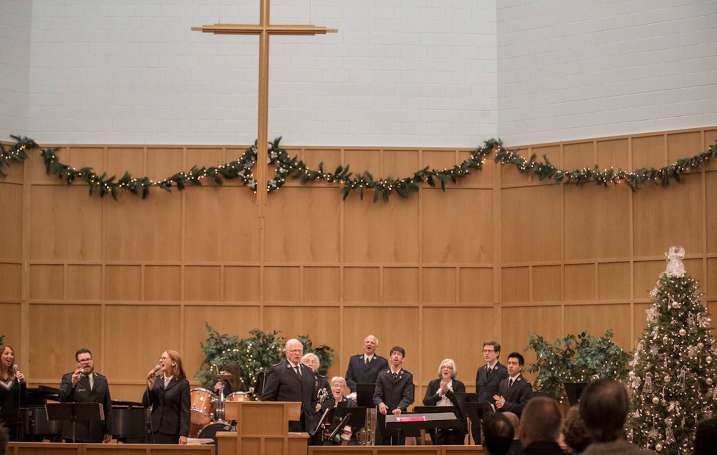 Members of the church sang during worship services at the Salvation Army Center in Maplewood in December 2017. Food, housing, emergency assistance and other social service programs at the center at 2080 Woodlyn Ave. will continue.