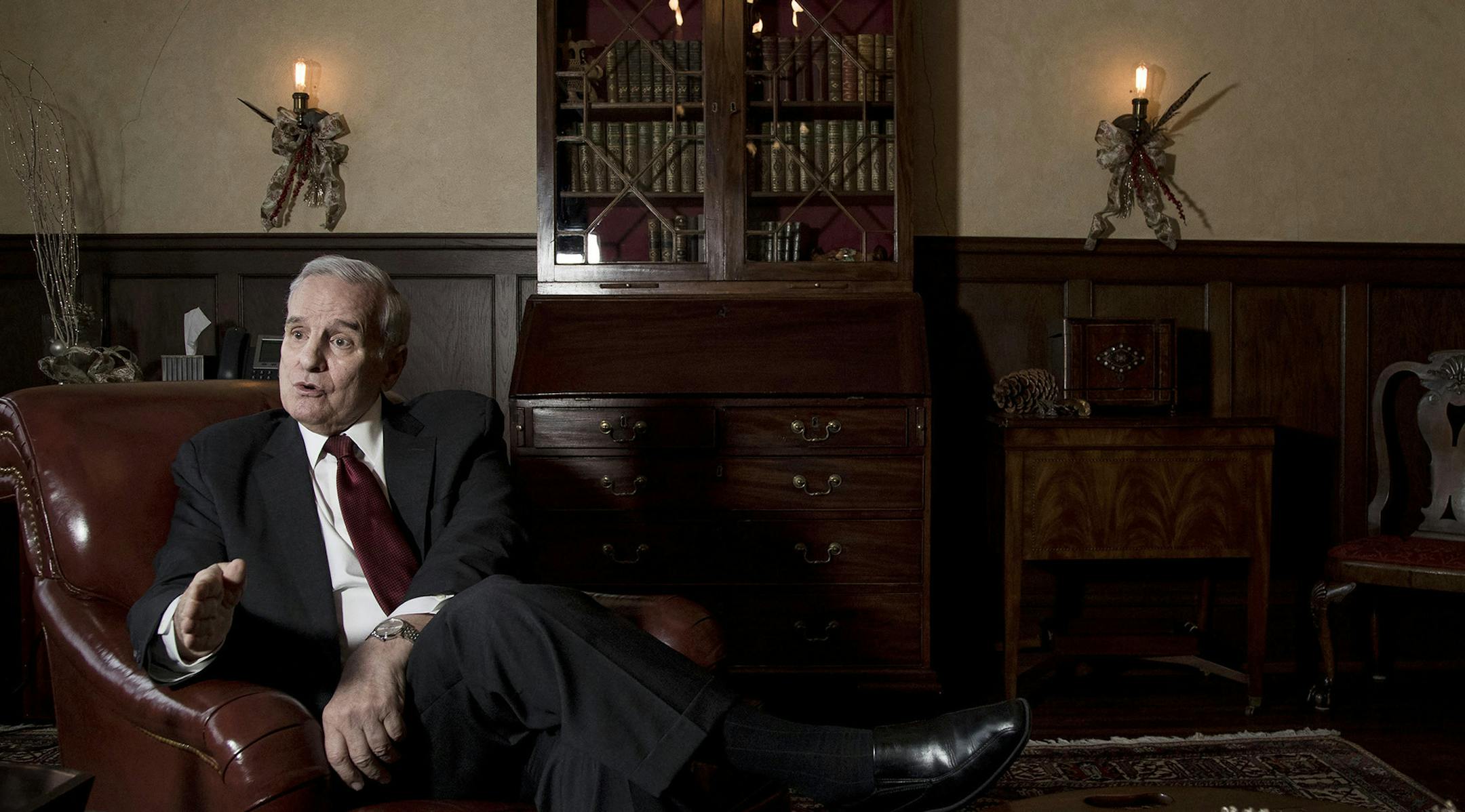 Minnesota Governor Mark Dayton is photographed during an interview at the Minnesota Governor's Residence Dec. 27, 2016 in St. Paul, Minn. (Carlos Gonzalez/Minneapolis Star Tribune/TNS) ORG XMIT: 1195423 ORG XMIT: MIN1701031040240218