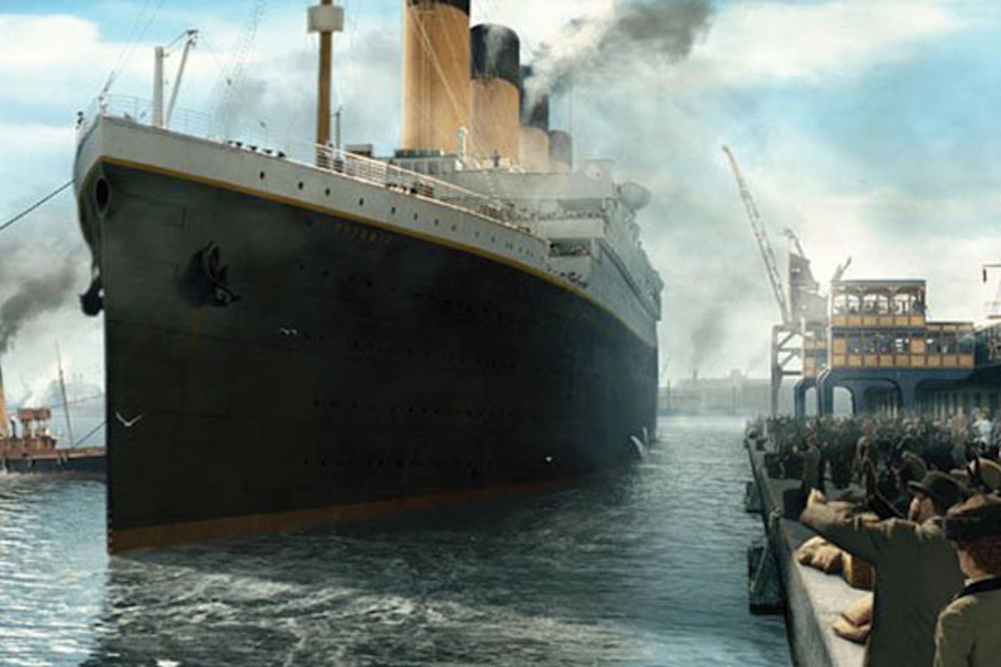 The Titanic set sail on the screen in James Cameron's blockbuster film "Titanic."