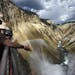 Visitors can witness the strength of the Yellowstone River from an observation deck above Lower Falls in the Grand Canyon of the Yellowstone. Just a s