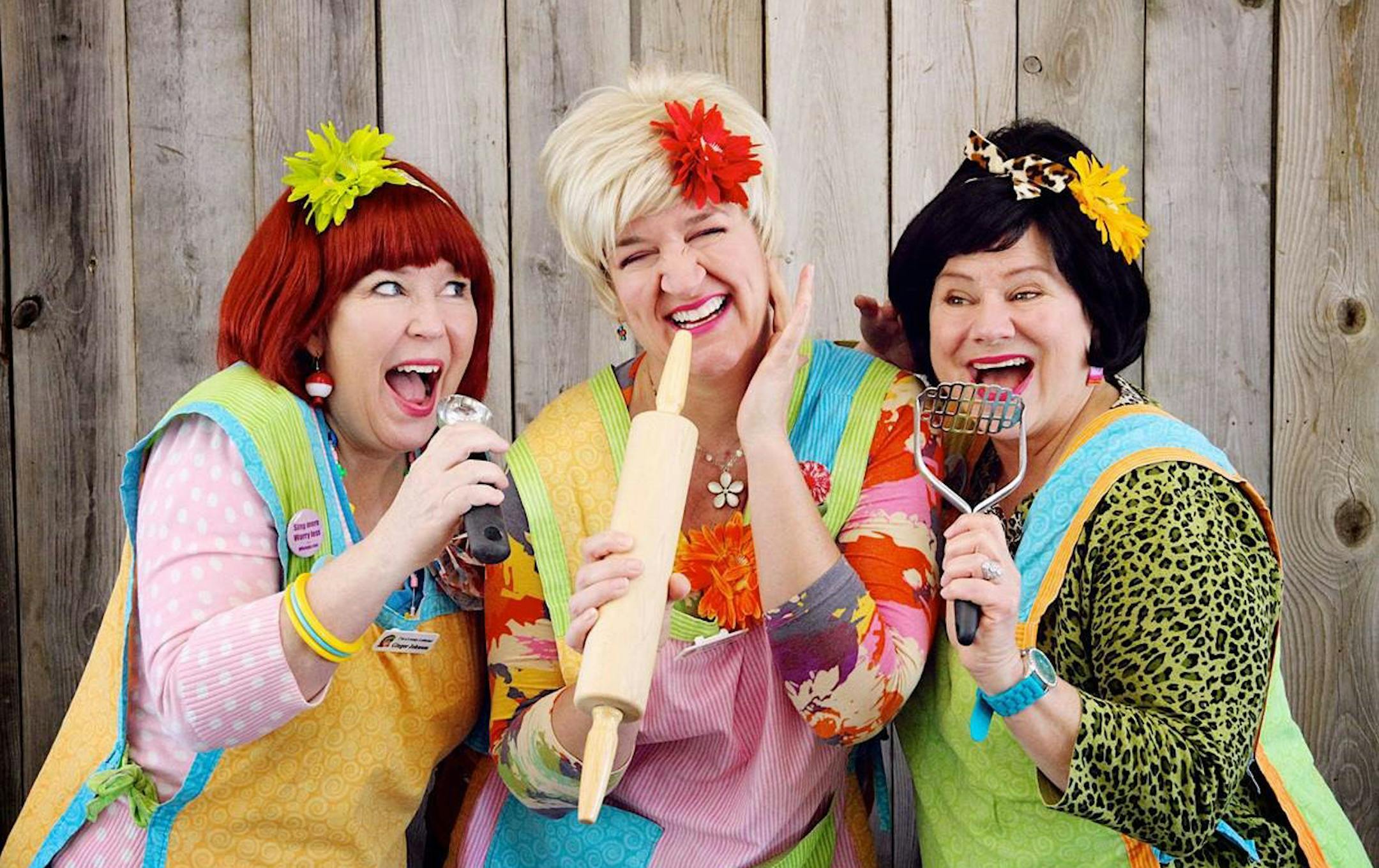 Dorian Chalmers, Greta Grosch and third cast member of "Livin' La Vida Lutheran"