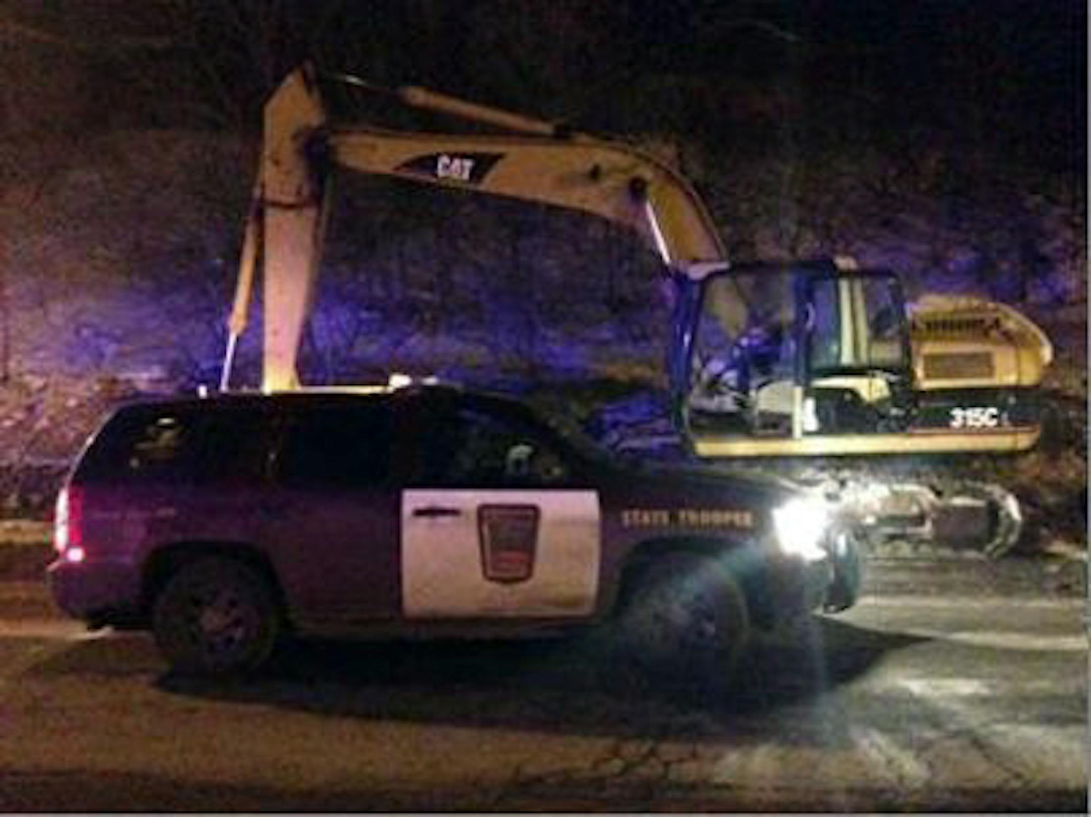 A man was arrested driving this excavator while drunk in Duluth, according to the State Patrol.