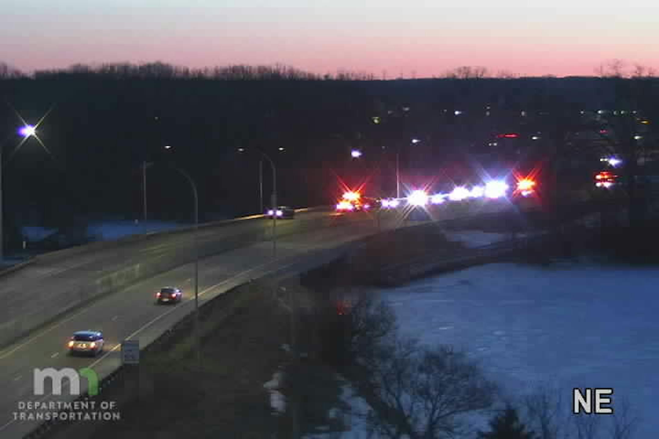 Traffic is being diverted off the road at Hwy. 61, according to the Minnesota Department of Transportation.