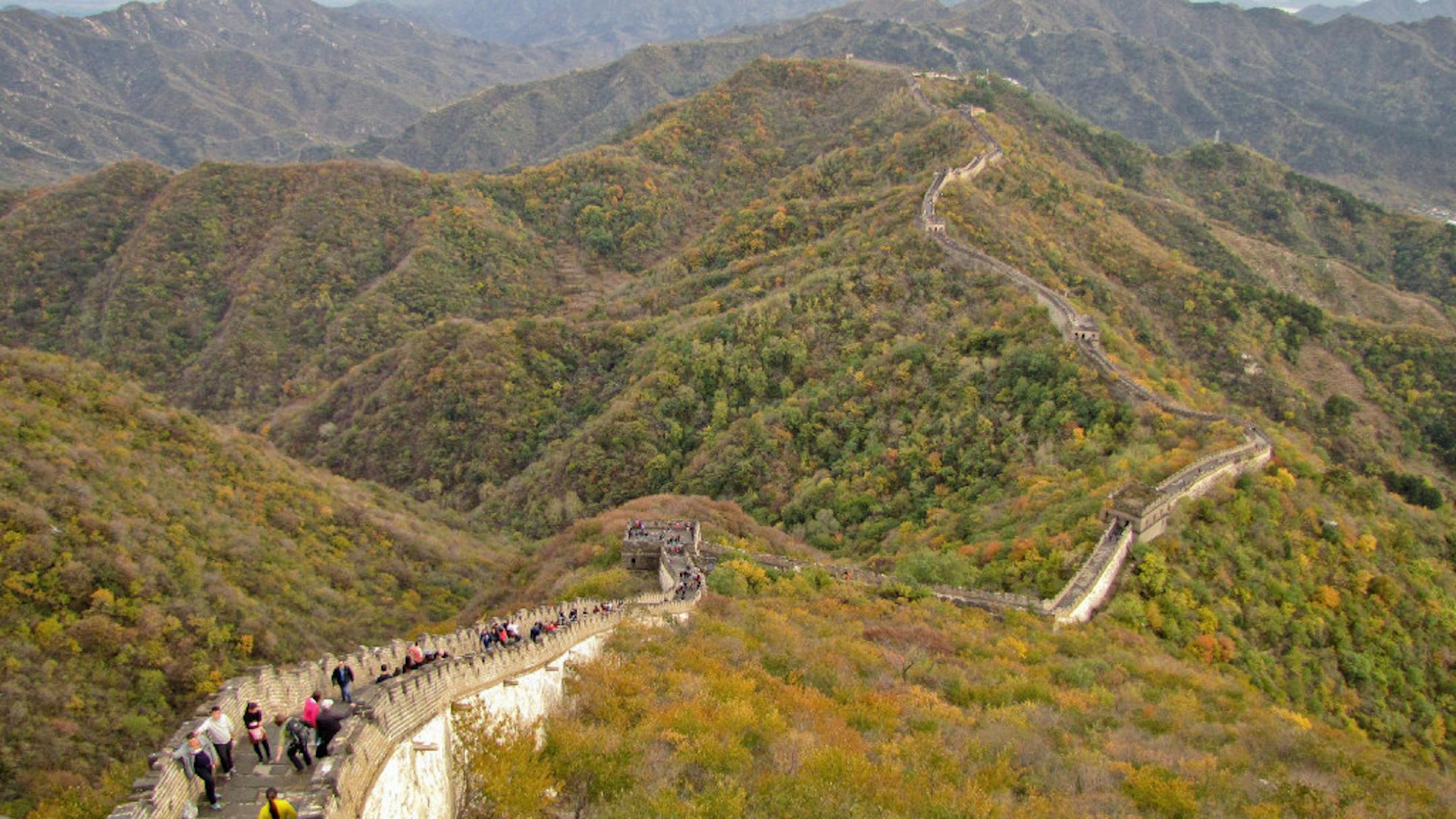 The Mutianyu section of China's Great Wall is notable for its architecturally signifidance and its alpine slide.