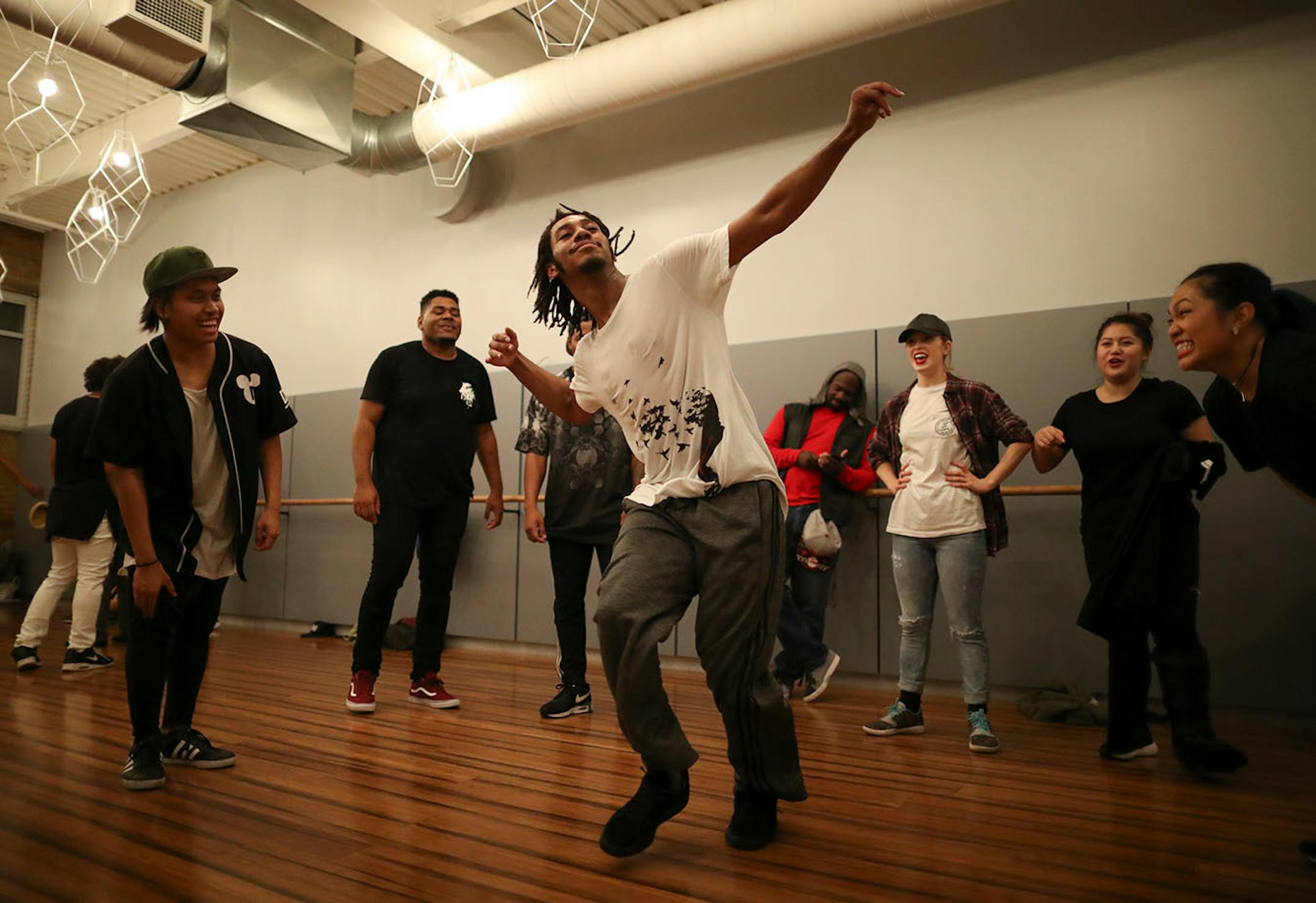 Michael Ingram took a turn showing off some moves during the jam session.