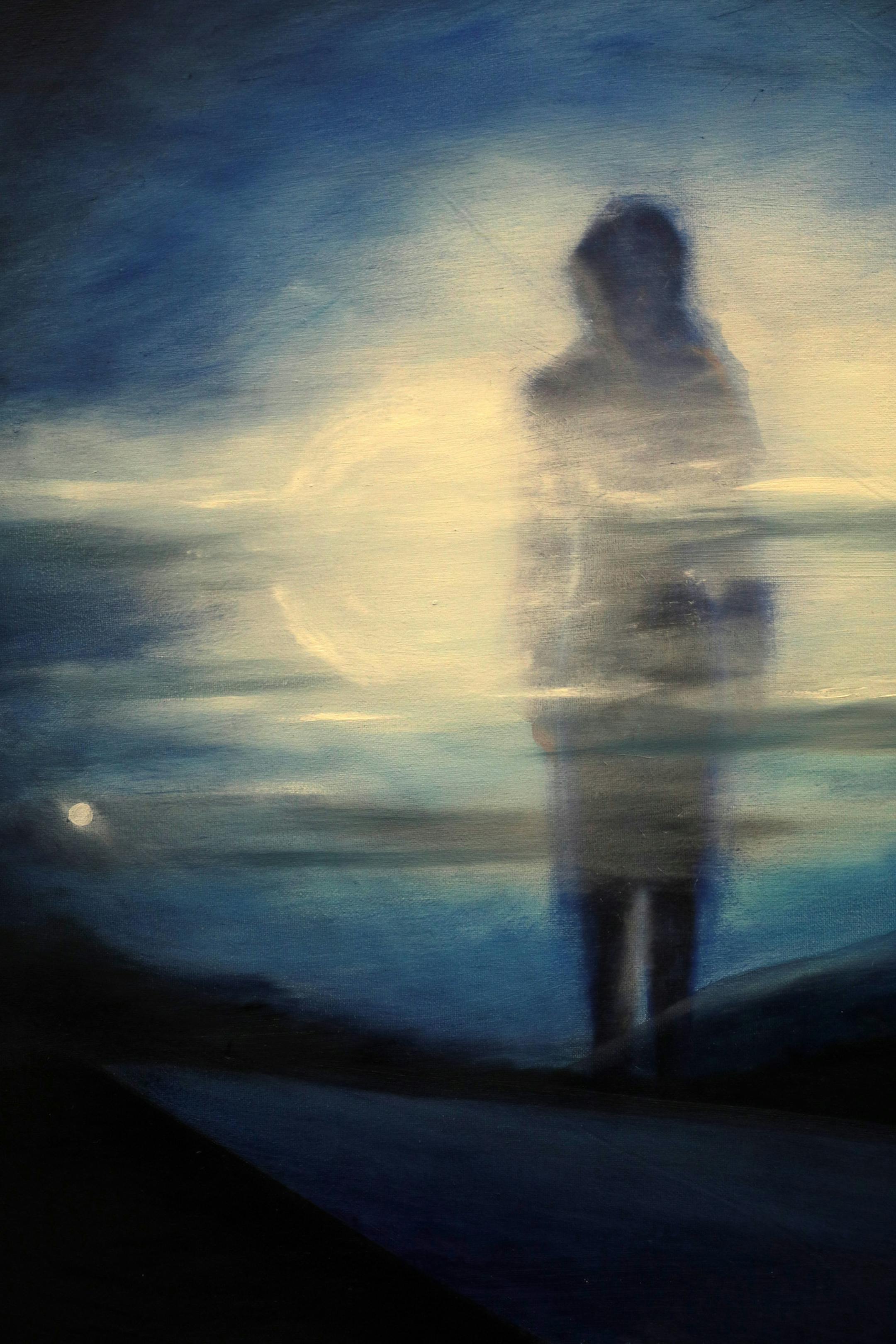 A spooky figure is the subject of the oil painting "Wendigo" by Kuehn. ] ANTHONY SOUFFLE • anthony.souffle@startribune.com Artist Brandon Kuehn, who travels the state of Minnesota visiting sites of paranormal activity and then make art inspired by it, sat for a portrait Tuesday, Dec. 13, 2016 at his studio in Anoka, Minn.