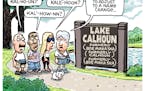 Sack cartoon: Lake name