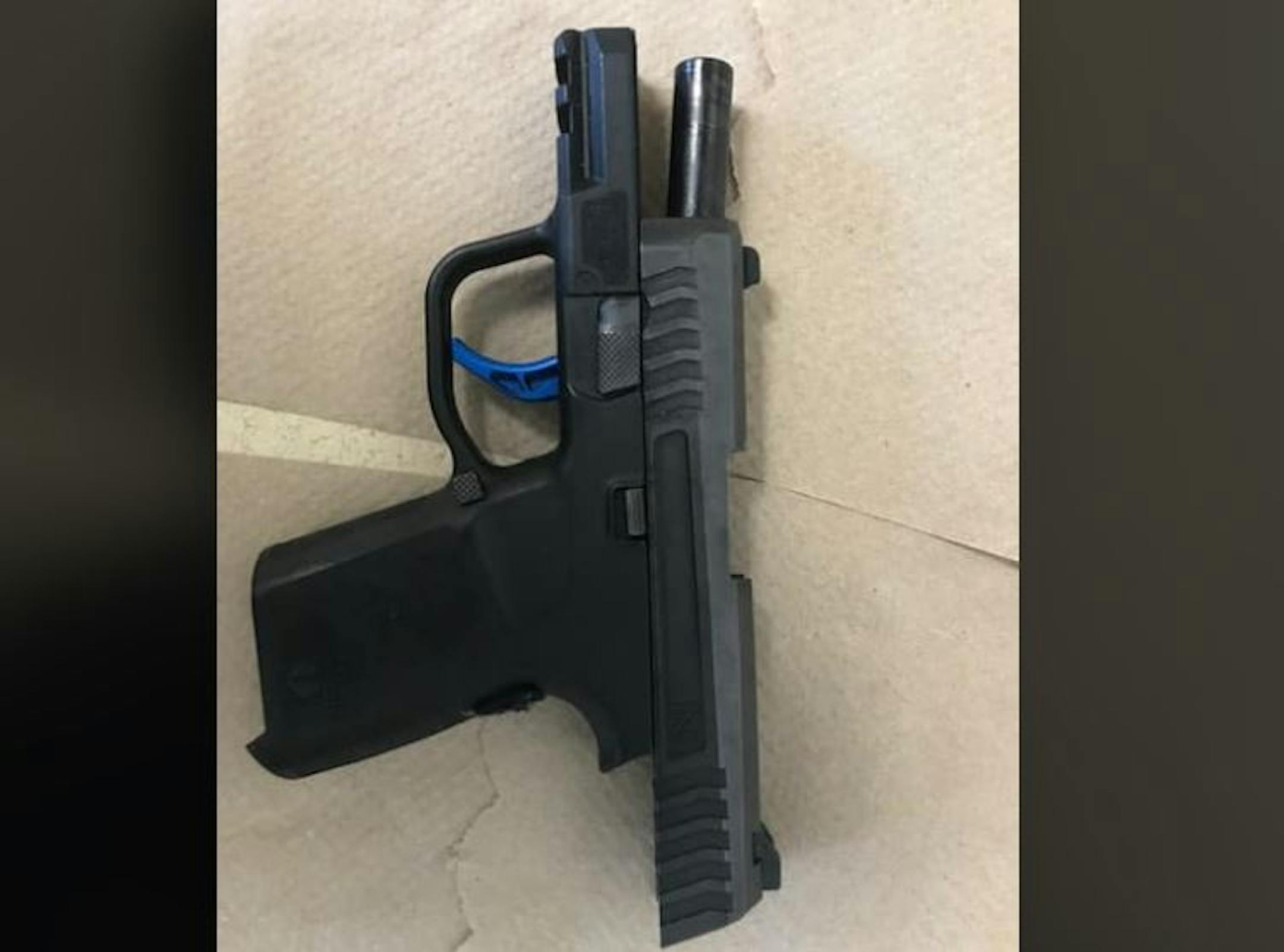 Police say this gun was seized from a man who violently resisted arrest in New Brighton. Credit: New Brighton Police Department