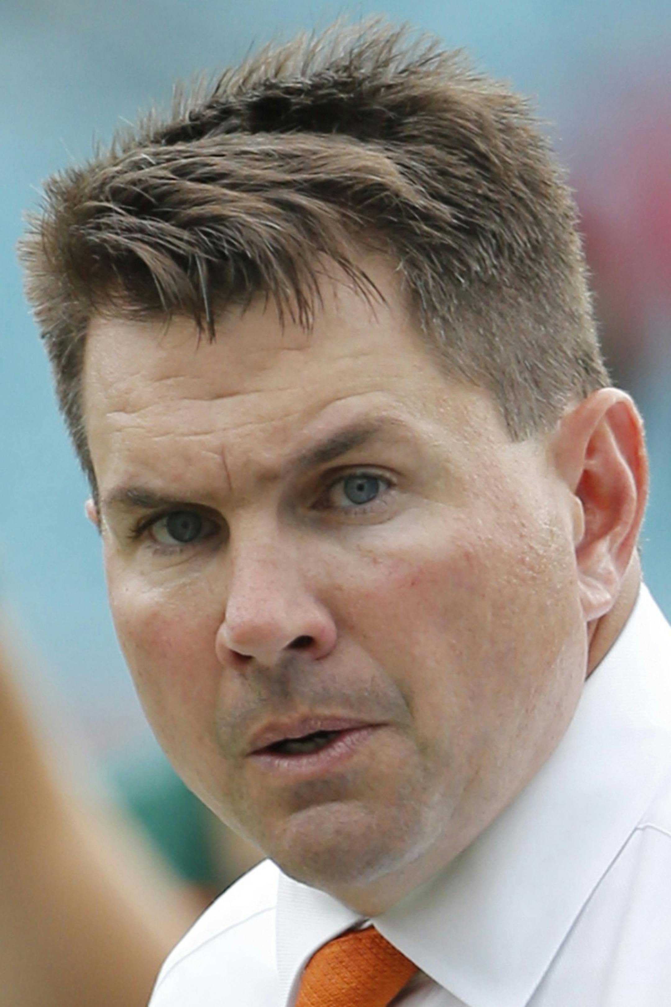 Miami head coach Al Golden after a 58-0 loss against Clemson at Sun Life Stadium in Miami Gardens, Fla., on Saturday, Oct. 24, 2015. (Al Diaz/Miami Herald/TNS)