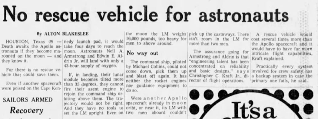 From the Minneapolis Star on July 18, 1969.