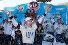 Brad Keselowski celebrated after winning the NASCAR Cup Series race at Martinsville Speedway in Martinsville, Va., on Sunday.