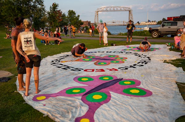 Artists worked alongside musicians and environmentalist speakers at last summer’s inaugural Water Is Life Festival in Duluth’s Bayfront Festival P
