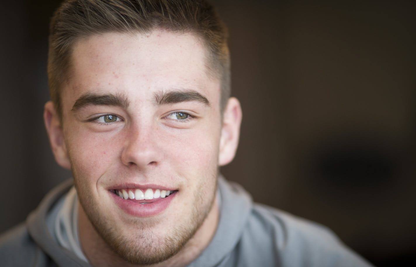 Carter Coughlin is a senior Eden Prairie linebacker who is the Gophers' top football recruit. He was photographed at home on Wednesday, January 20, 2015, in Eden Prairie, Minn. ] RENEE JONES SCHNEIDER &#xef; reneejones@startribune.com