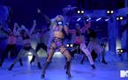 In this video grab issued Sunday, Aug. 30, 2020, by MTV, Lady Gaga performs during the MTV Video Music Awards.