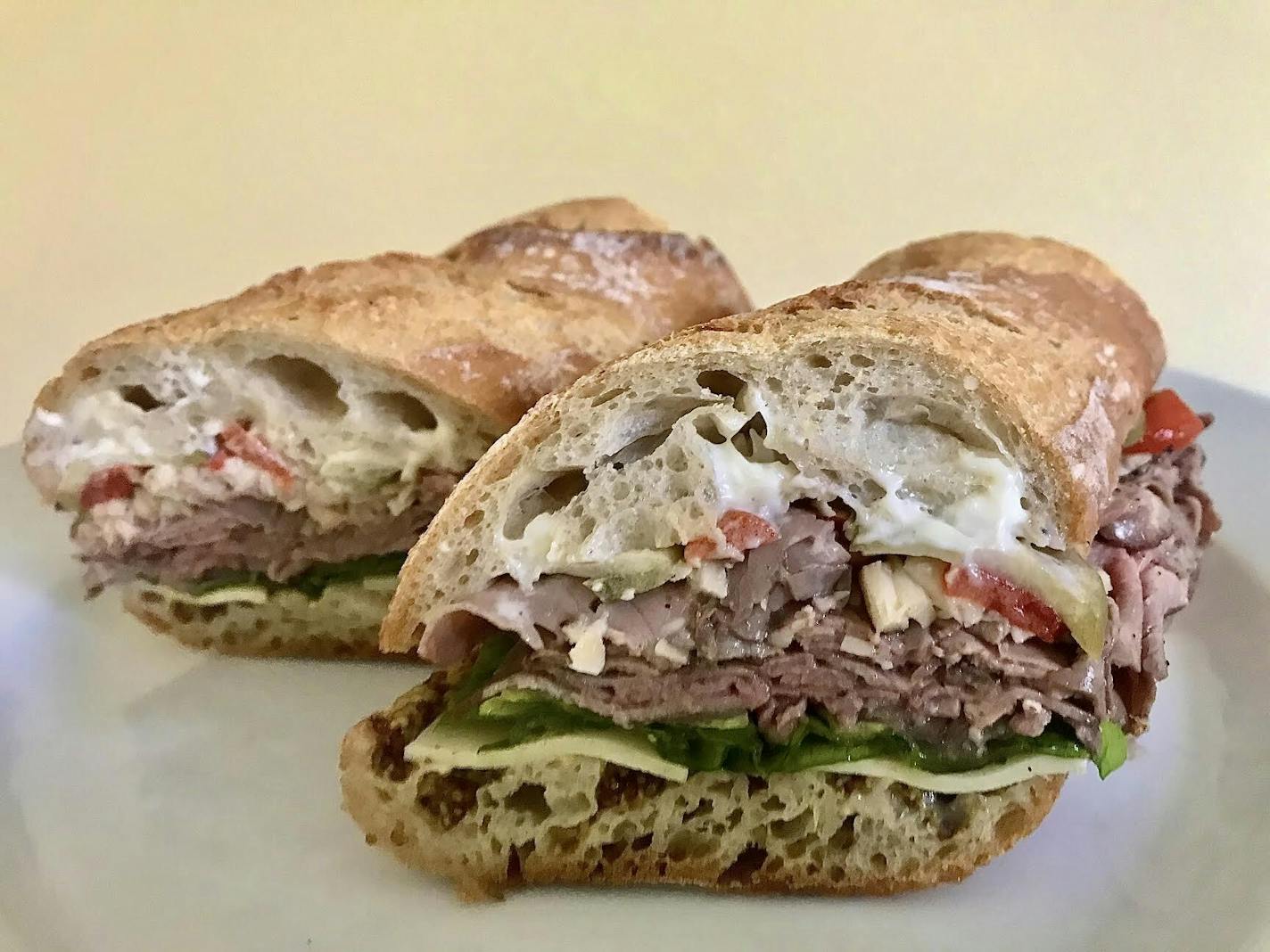 Roast beef sandwich from Clancey's Meats & Fish.