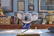 This image released by Universal Pictures shows the character Buster, voiced by Matthew McConaughey, in a scene from "Sing." (Universal Pictures via A
