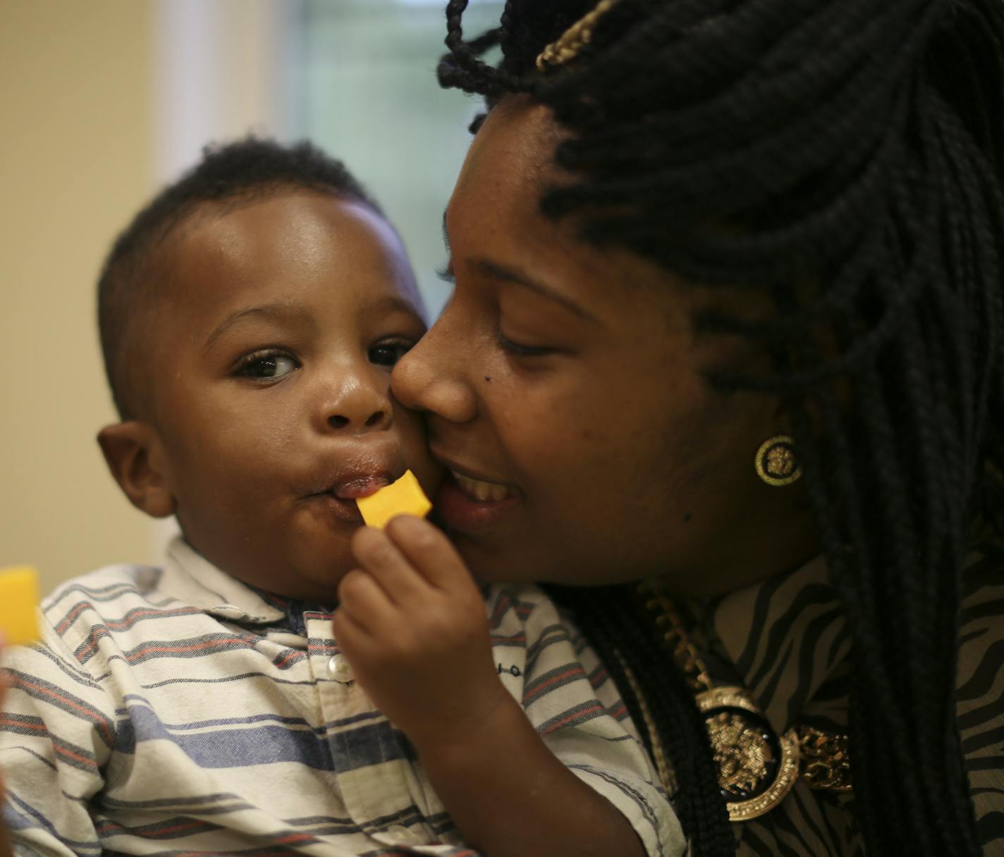 The successful Minneapolis non-profit Jeremiah Program that has helped thousands of women move from poverty to self sufficiency, is going national. In the dining room of the Jeremiah Program's Minneapolis residence, Tiffany Hodges nuzzled her son, Courtney, as he munched on some cheese slices during dinner Tuesday evening, September 17, 2013. ] JEFF WHEELER &#x201a;&#xc4;&#xa2; jeff.wheeler@startribune.com