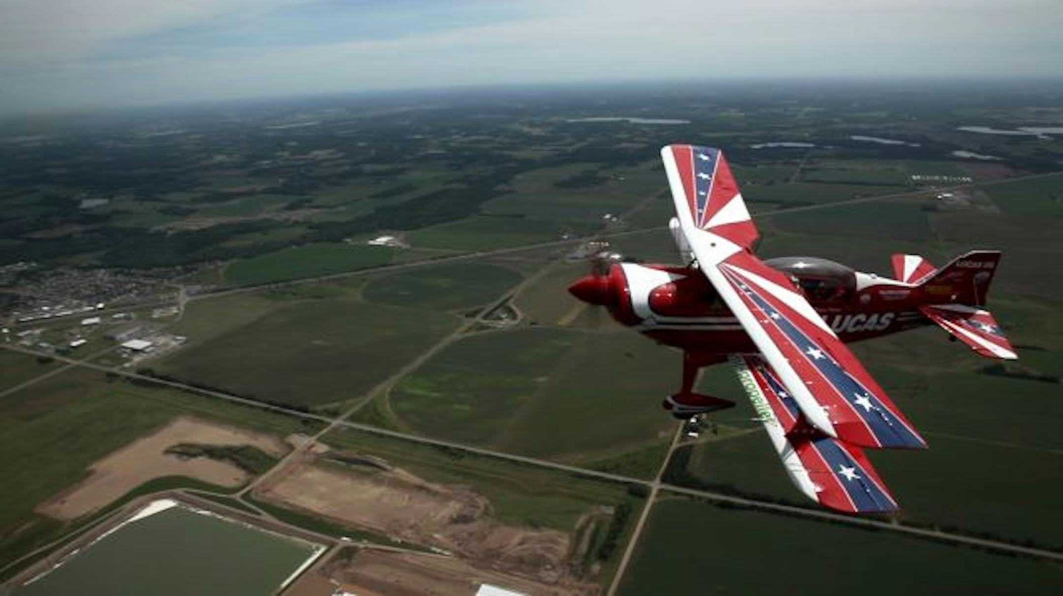 Michael Wiskus flies his Pitts S2C biplane.
