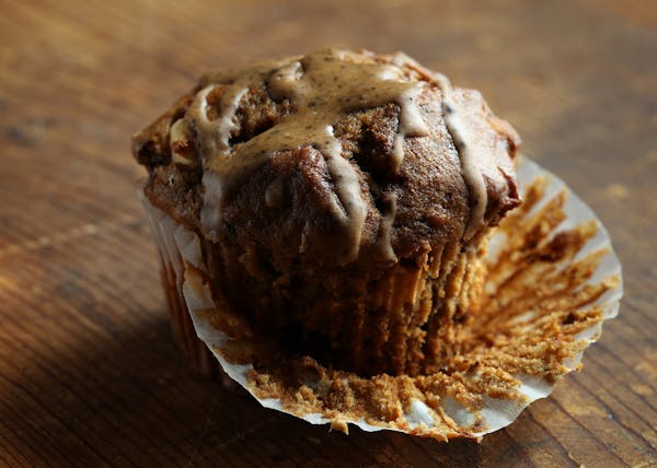Banana-nut muffins are familiar, but the espresso powder in the batter enhances the flavor. The espresso-cinnamon glaze is optional ... but highly rec
